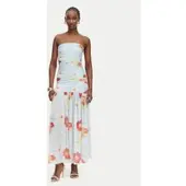 Bardot Solana Printed Mesh Maxi Dress - Blue - L