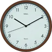 MAUL 9051476, Seinä, Kvartsikello, Pyöreä, Valkoinen, Puu, Muovi, Akku