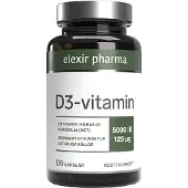 Elexir Pharma Elexir D3-Vitamin 5000IE 120 kapselia