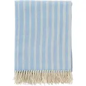 Klippan Yllefabrik Epäsäännölliset raidat villahuopa Infinity blue, 130x200 cm