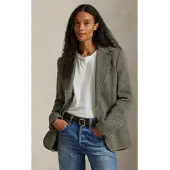 Ralph Lauren Single-Breasted Herringbone Blazer - Brown - 34