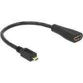 DeLOCK HDMI A - Micro HDMI D - adapteri + 23cm kaapeli