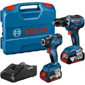 Bosch Työkalusarja 18V GDR/GSR, 2x4,0Ah akku, L-CASE
