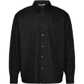 Weekday Oversized Cotton Viscose Shirt - Black - S