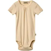 Wheat Edna Ribbed Lyhythihainen Baby Body Macadamia 86 cm Beige 86 cm Tytöt