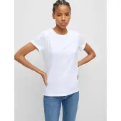HUGO for woman. 50417212 Plain T-shirt white (XL), Casual, Cotton, Short sleeve