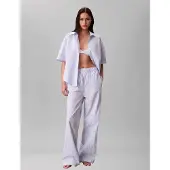 Calvin Klein Relaxed Poplin Ss Shirt - Blue - XL