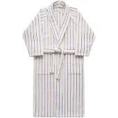 Bongusta Naram Bathrobe - Moonbeam & Ultramarine - Cream - S/M