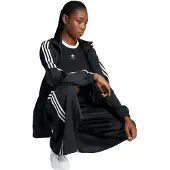 Adidas Originals Housut 'Adicolor Satin Wide Leg Track' musta / valkoinen