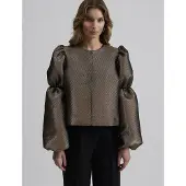 Malina Zoey Double Pouf Sleeve Blouse - Gold - XS