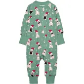 Geggamoja Bamboo Two Way Zip Pyjamas - Green - 98/104