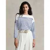 Ralph Lauren Striped Boatneck Mariner Tee - Blue - S