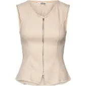 Weekday Zip-Up Top - Beige - 44