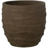 J-Line Flwrpot Waves+Outdoor Br L - Brown - H38CM
