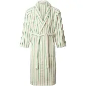 Bongusta Naram Bathrobe - Pure White & Grass - White - S/M
