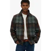 Superdry for man. M4011050A Miller green shirt (S), Casual, Polyester, Long sleeve