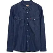 Levi's for man. 85744-0000 Barstow navy standard fit shirt (XS), Blue, Casual, Cotton, Denim, Long sleeve