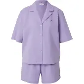 Tommy Hilfiger Solid Linen Ss Shirt Set - Purple - XS