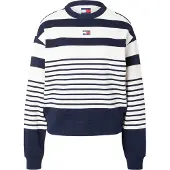 Tommy Hilfiger Collegepaita 'Tommy Badge Stripe Relaxed' marine / valkoinen