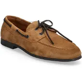 Tommy Hilfiger for man. FM0FM05863 Brown leather boat shoes with flexible soles (43), Flat, Laces, Casual