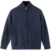 Mango Zipped Knit Cardigan - Navy - 3-4