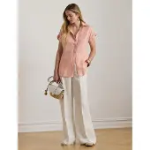 Ralph Lauren Linen Short-Sleeve Shirt - Pink - S