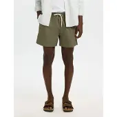 Selected Slhcooper-Seersucker Swimshorts - Khaki green - S
