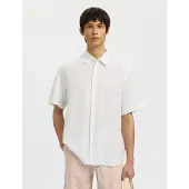 Selected Slmregclaus Clay Linenblend Ss Sht Noos - White - XL