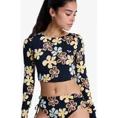 Roxy The Beach Babe Ls Crop - Black - XS