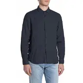 Replay for man. M4159.000.81388B Linen shirt Regular Fit navy (XL), Casual, Long sleeve