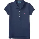 Ralph Lauren Stretch Mesh Polo Shirt - Navy - 124-128