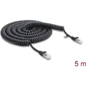 DeLOCK 88019, 5 m, Cat5e, U/UTP (UTP), RJ-45, RJ-45, Musta