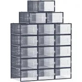 Songmics Kenkälaatikot 12 kpl 33,5x23,2x14,3 cm, tummansininen