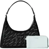 Calvin Klein Emblem Mesh Shoulder Bag - Black - ONE SIZE
