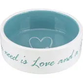 Trixie - Pet's Home Ceramic Bowl 0.3 l/ø12 cm Cream/Petrol - Koirat - Ruokailupaikat ja juoma-automaatit - Koiran ruoka- ja vesikupit
