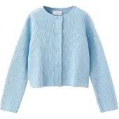 Mango Openwork Detail Knit Cardigan - Blue - 4-5