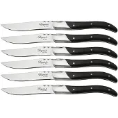 Laguiole by Hâws Steak Knife Set 6 Pcs Black Wood - Black - ONE SIZE