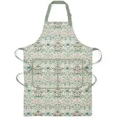 Morris & Co & Co Strawberry Thief Cotton Apron - Green - 70X95CM