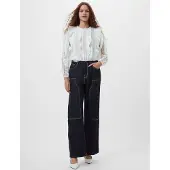 French Connection Annika Lace Frill Top - White - 34