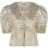 Ganni Blouse Gold Silver - Gold - 38