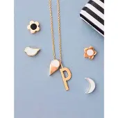 Design Letters Enamel Flower Charm Silver