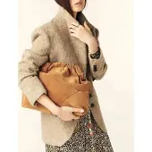 Ba&sh for woman. 2H24CFMS June brown bag (OSFA), Casual, Leather