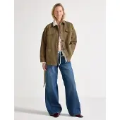 Lindex Jacket In Cotton Twill - Khaki green - M
