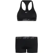 Nike SWIM Logo Tape Racerback Short Set - Black - 120-130