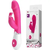 Pretty Love Kaksoisvibraattori Double Rabbit Pleasures Gene Pink White