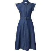 Tommy Hilfiger Volant F&F Midi Dress Leny Ss - Blue - 34