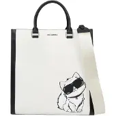 Karl Lagerfeld Käsilaukku 'Ikon Choupette' musta / valkoinen