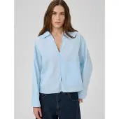 My Essential Wardrobe Mwsunna Boxy Short Shirt - Blue - 46