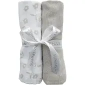 Summerville Organic Musliiniviltti 2-pack, Petal/Silver Grey