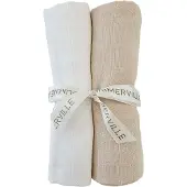 Summerville Organic Musliiniviltti 2-pack, Sandshell/White